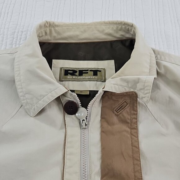 RFT by Rainforest Full Zip Utility Jacket Men's XL Beige Fully Lined EUC Vented - Picture 6 of 16